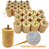 12 Inch 6 Pcs Wooden Adjustable Bed Base Frame Support Legs Compatible with M8 M10 Threading Sofa Furniture Foot Replacement
