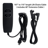 Black 2 Button 5 Pin Prong Hand Control Handset Remote with Backlight for Lift Chairs Power Recliner