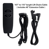 Black 2 Button 5 Pin Prong Hand Control Handset Remote with Backlight for Lift Chairs Power Recliner