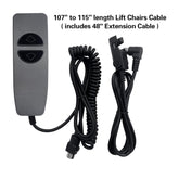 Grey 2 Button 5 Pin Prong Hand Control Handset Remote with Backlight for Lift Chairs Power Recliner