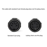 Fruhdi 2 Pin Male to Round 5 Pin Female Conversion Cable Connectors for Battery Adapter Power Supply