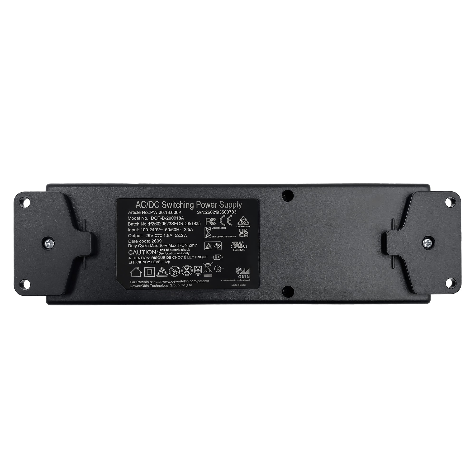 Fruhdi 2 Pin AC DC Bed Power Supply Model DOT-B-290018A PW.30.18.000K Class 2 Adapter Kit Replacement