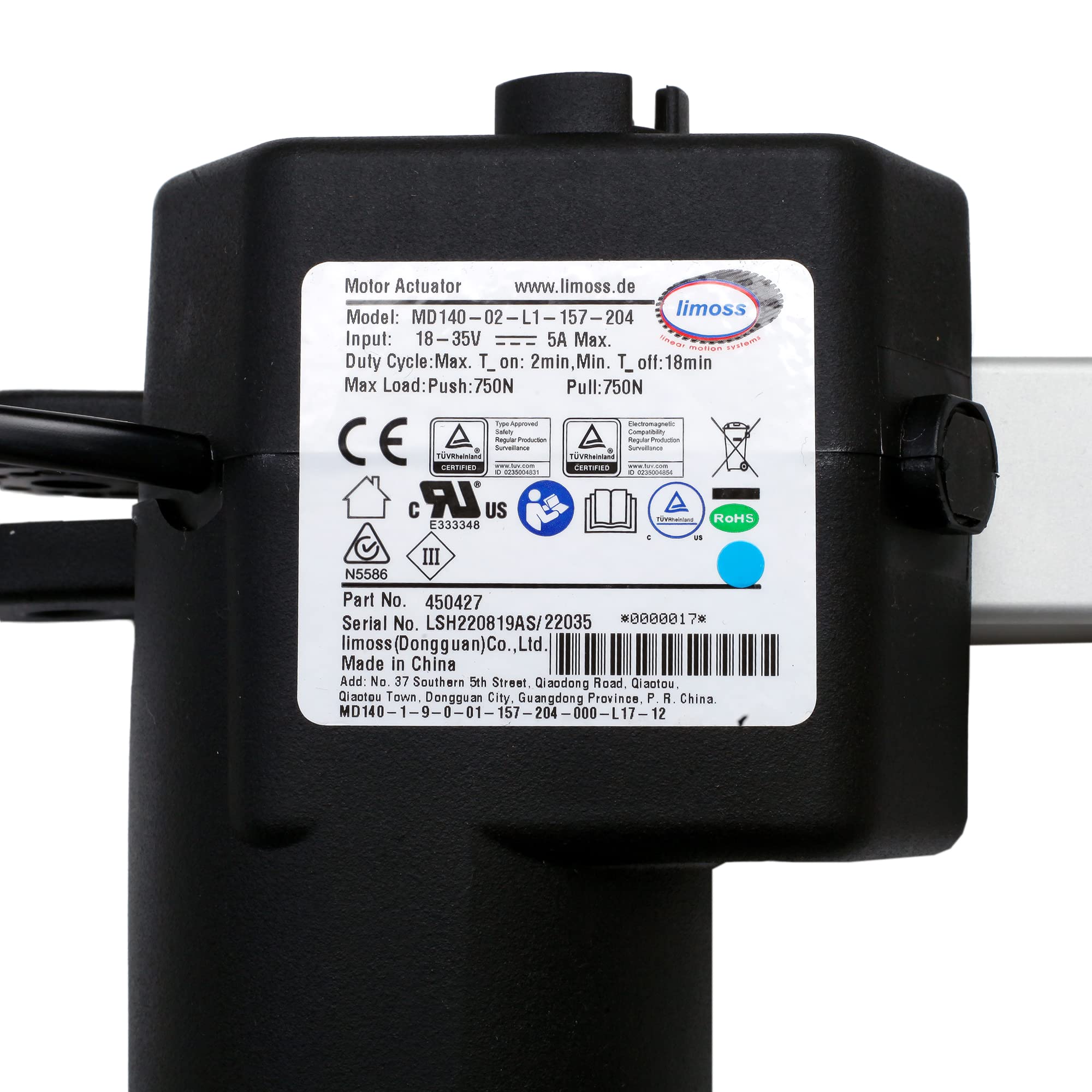 Lift Chairs Limoss 450427 Motor Actuator Model MD140 02 L1 157 204 Fruhdi lift-chairs-limoss-450427-motor-actuator-model-md140-02-l1-157-204-fruhdi