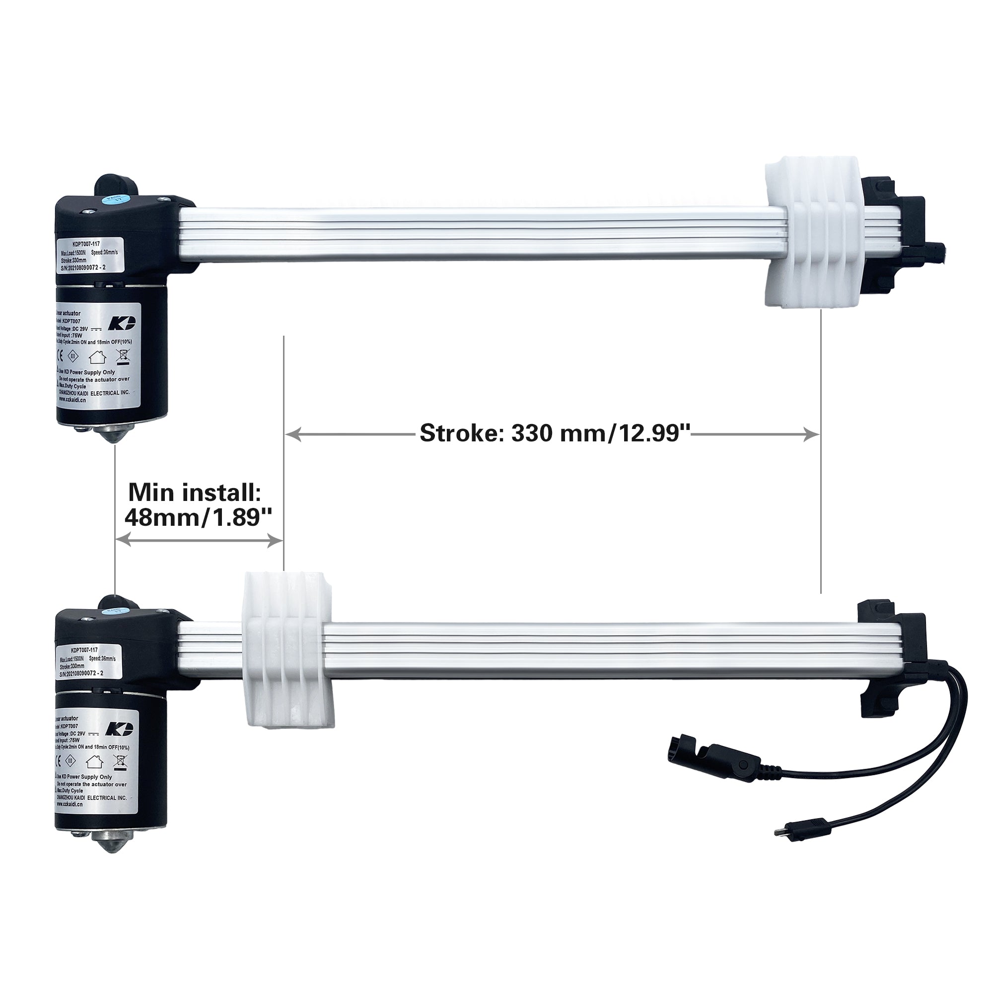 Fruhdi Power Recliner Lift Chairs Kaidi Linear Actuator Model KDPT007-117 Motor Replacement