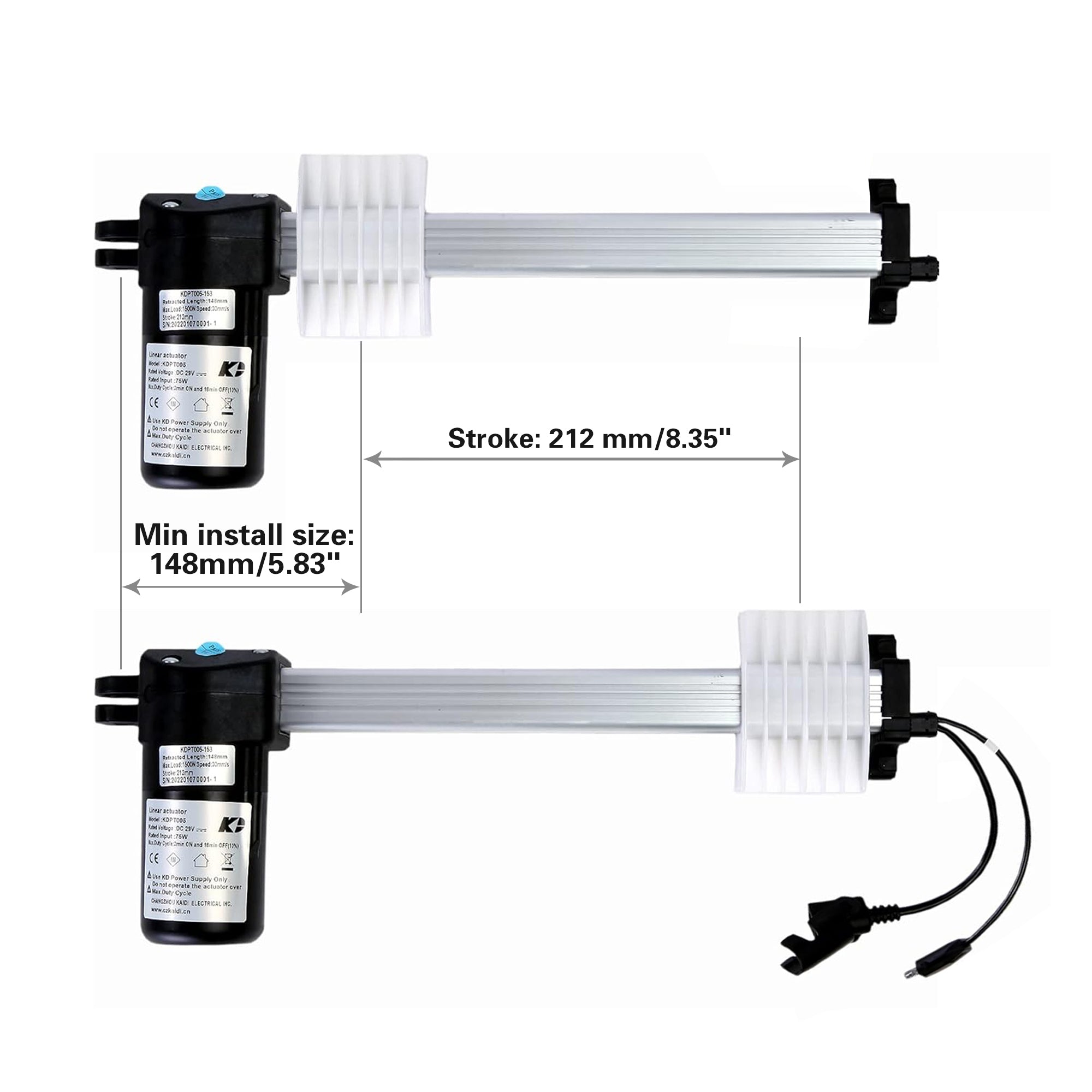 Kaidi Linear Actuator Motor Kit Model KDPT005-153 for Power Recliner Sofa Lift Chair