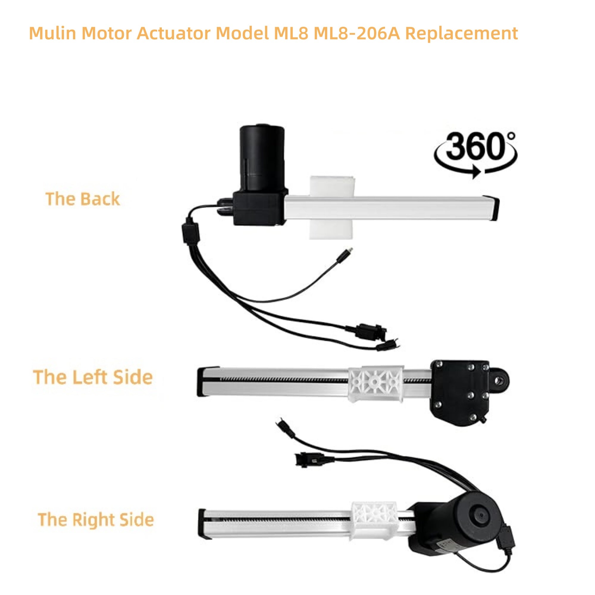 Fruhdi Power Recliner Sofa Couch Lift Chairs Mulin Motor Actuator Model ML8 ML8-206A Replacement