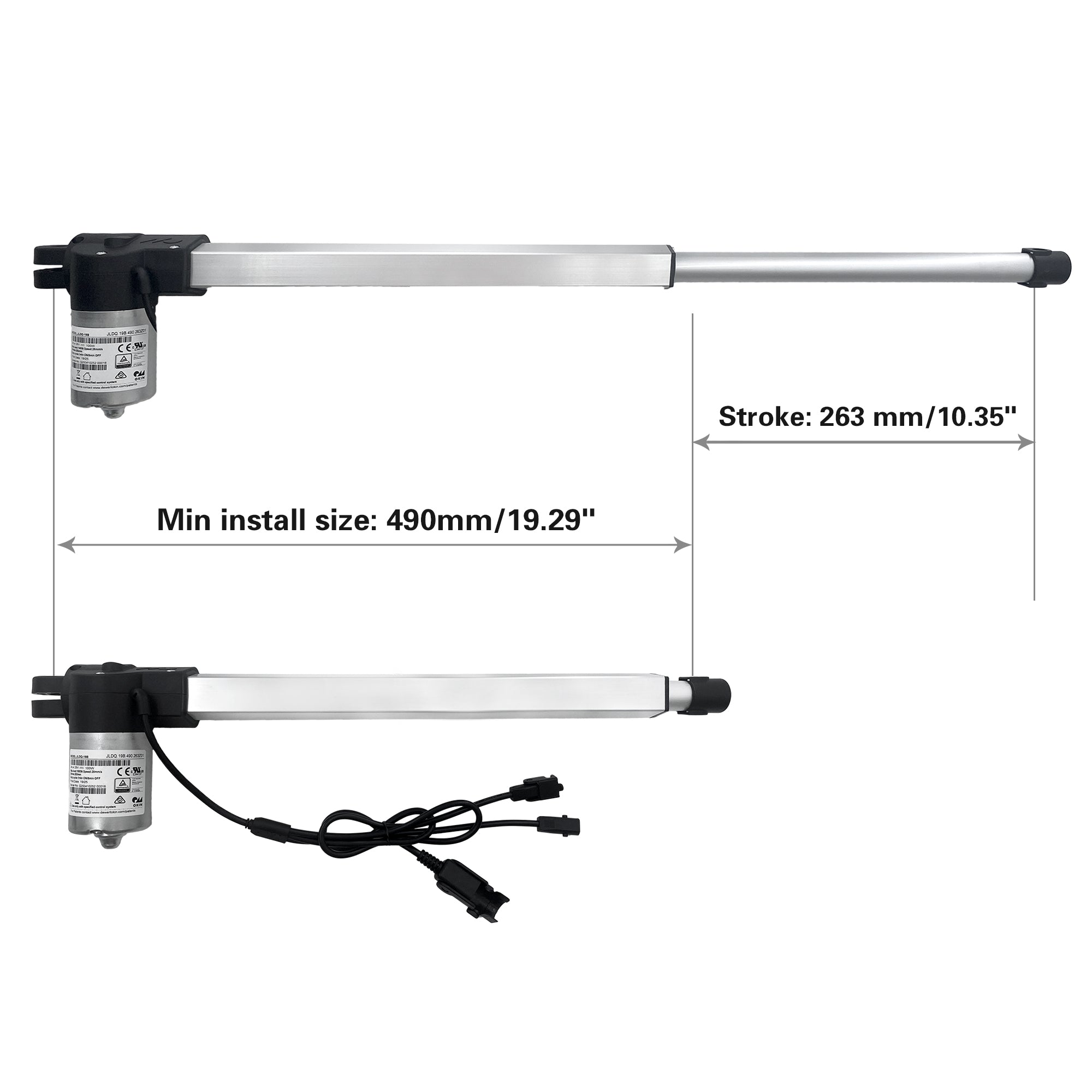Motor Model JLDQ-19B JLDQ.19B.490.263Z01 Linear Actuator Replacement for Electric Sofa Lift Chairs Power Recliner