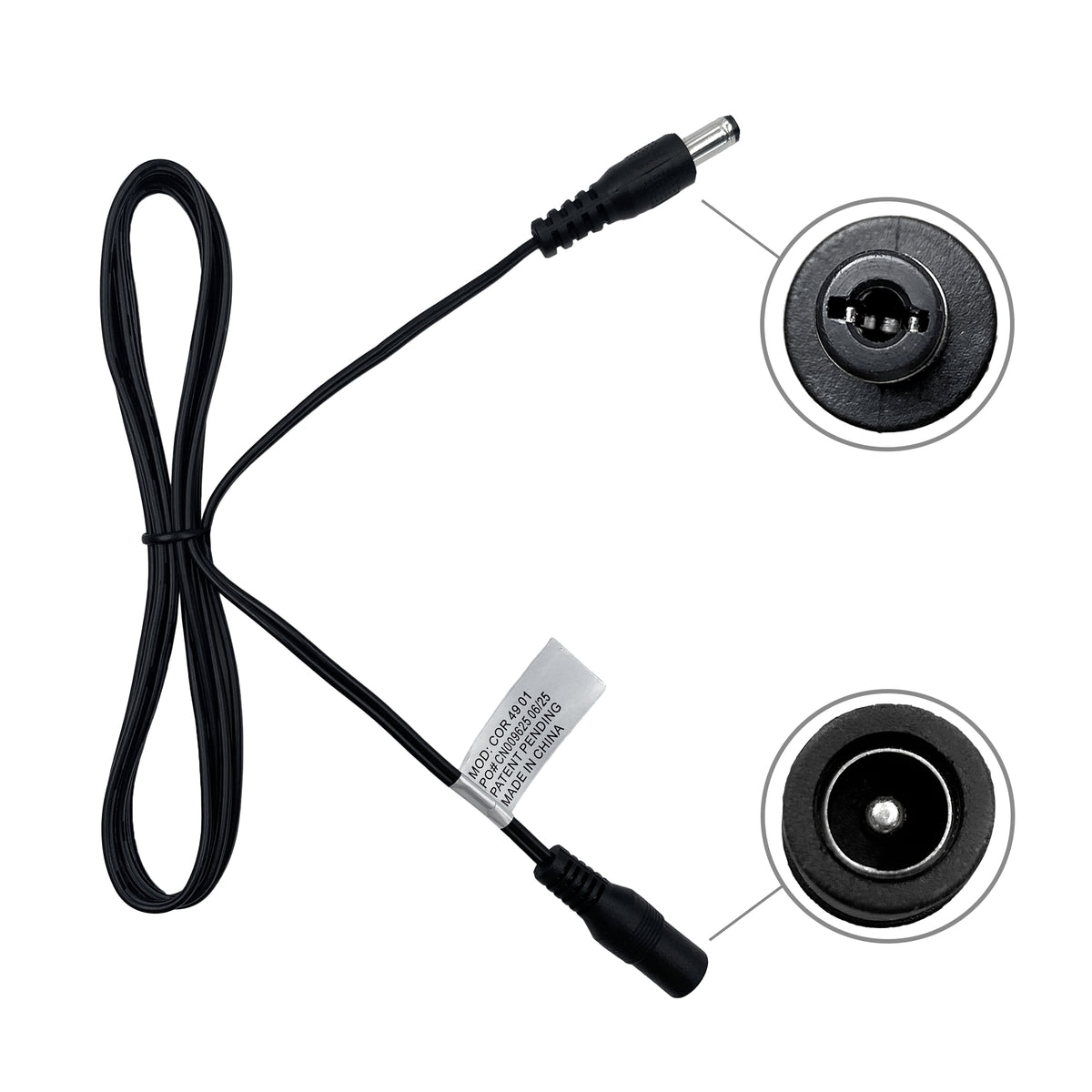 Fruhdi Power Recliner Lift Chair Raffel Systems Extension Cable Male Round Barrel Plug to Female Round Barrel Connector Model COR 49 01 Replacement