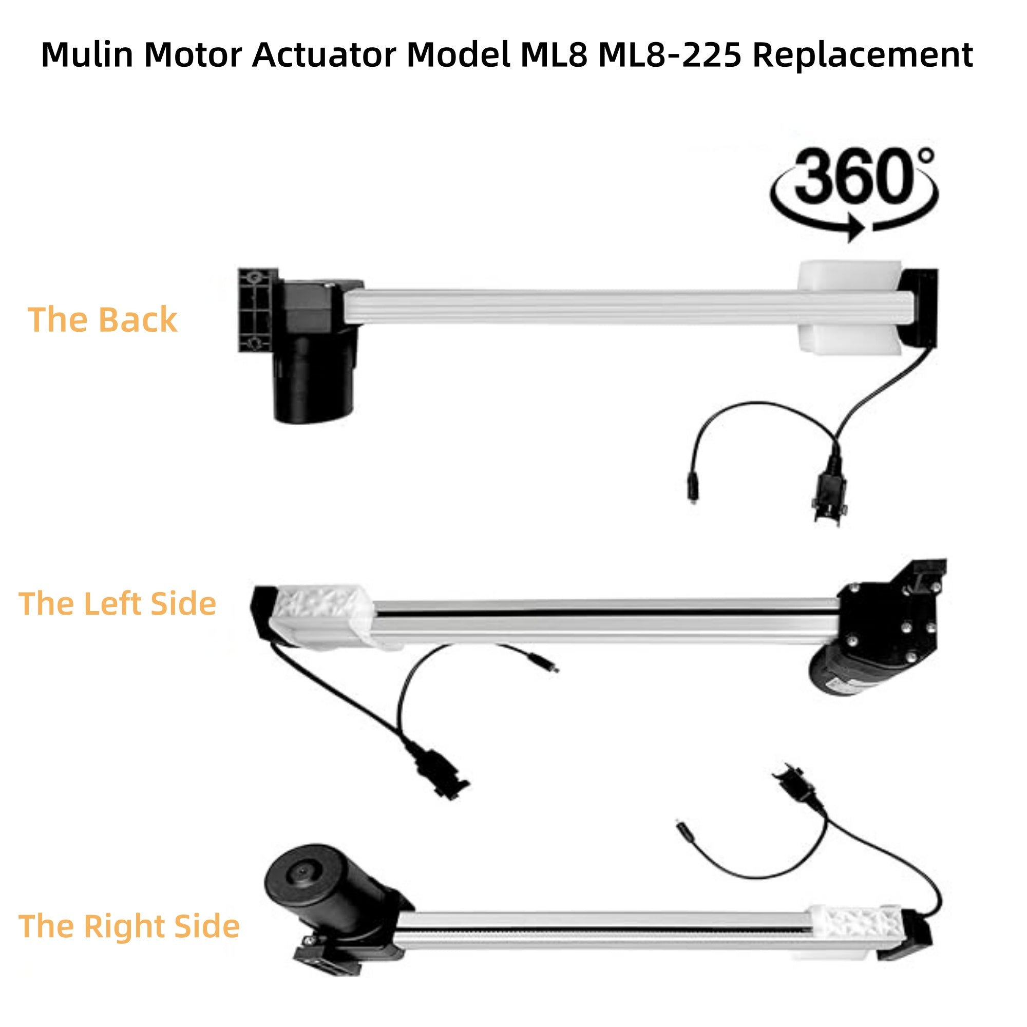 Fruhdi Power Recliner Muin Motor Replacement with Cord Model ML8-225 Linear Actuator for Sofa Lift Chair Couch Massage Seat Bed