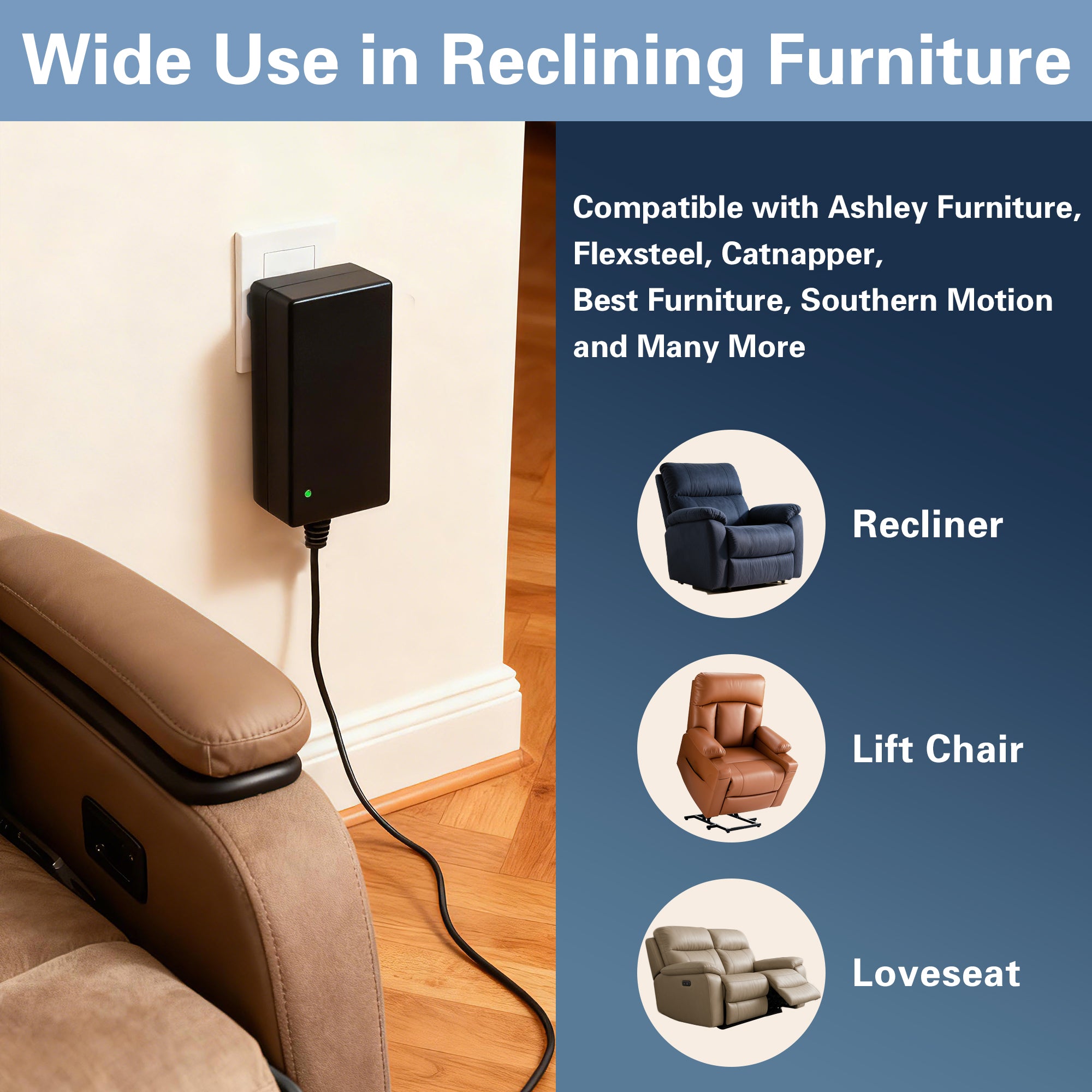 Fruhdi Power Recliner ZBPOWER Wall Power Supply Model ZB-H290020A-C 29V 2A Wall Switching Adapter for Electric Sofa Lift Chairs