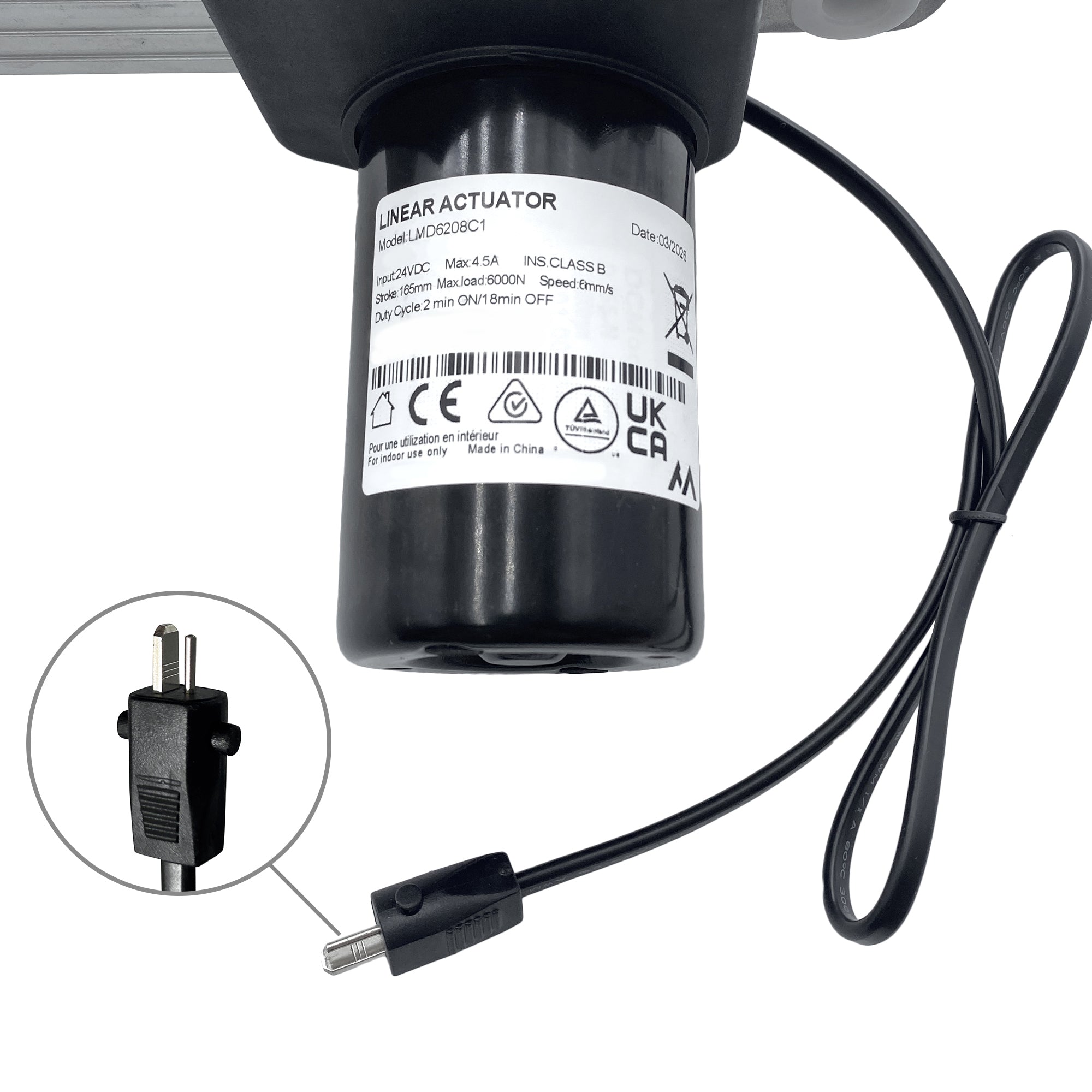 Fruhdi Power Recliner Actuator Replacing Motor Model LMD6208C1 Replacement for Electric Sofa Lift Chairs