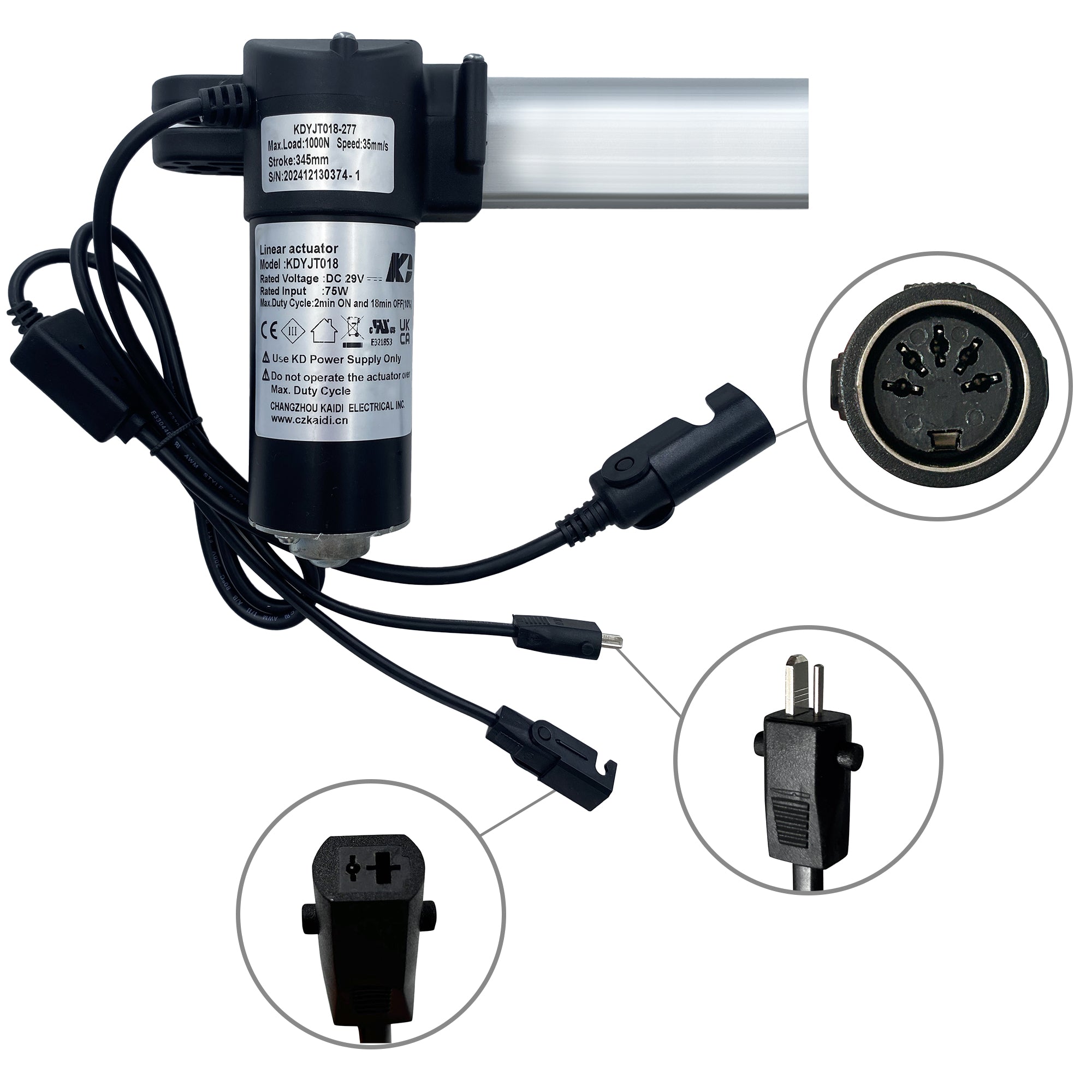 Fruhdi Power Recliner Lift Chairs Kaidi Linear Actuator Model KDYJT018-277 Motor Replacement