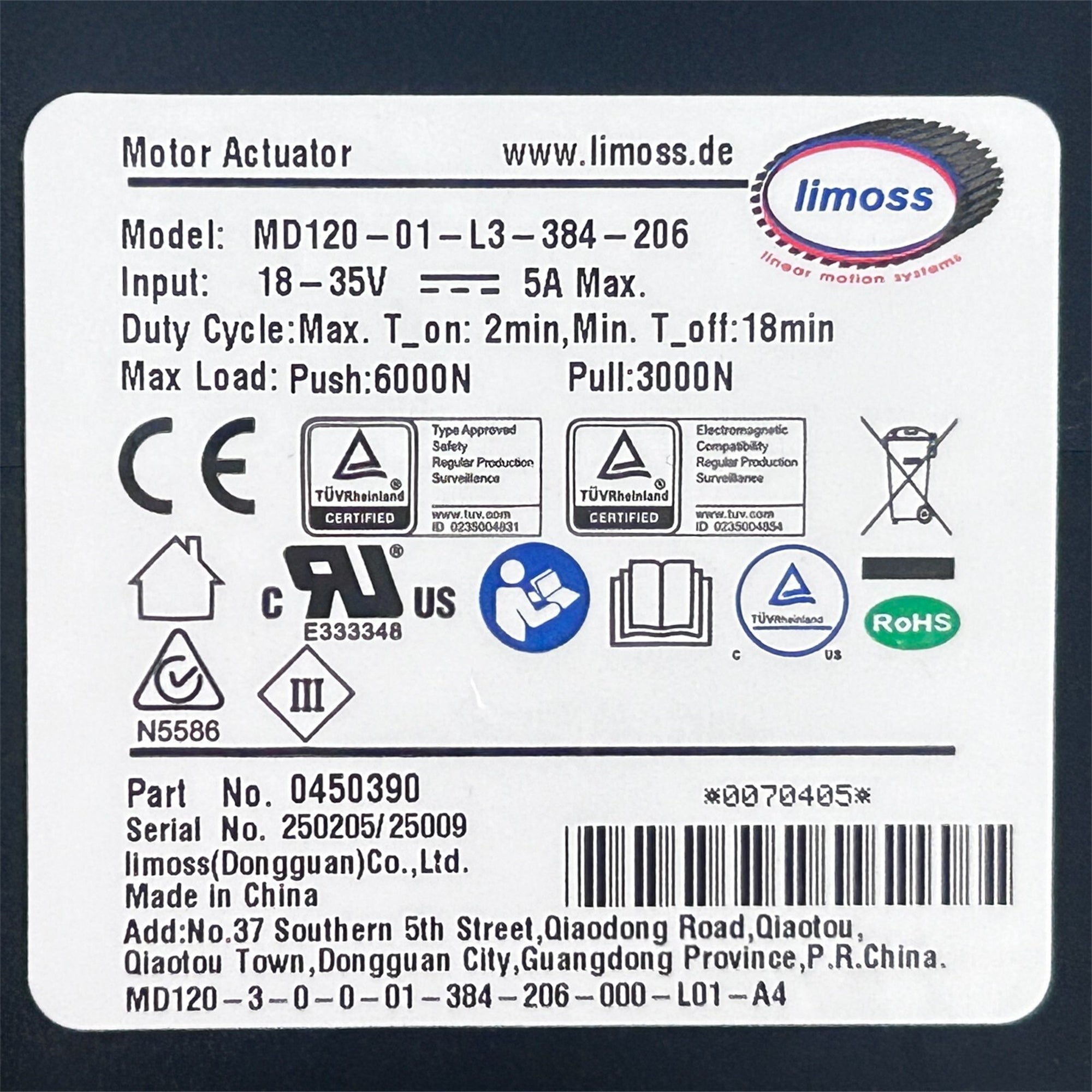 Fruhdi Electric Recliner Lift Chairs Limoss 450390 Motor Actuator Model MD120-01-L3-384-206 Replacement