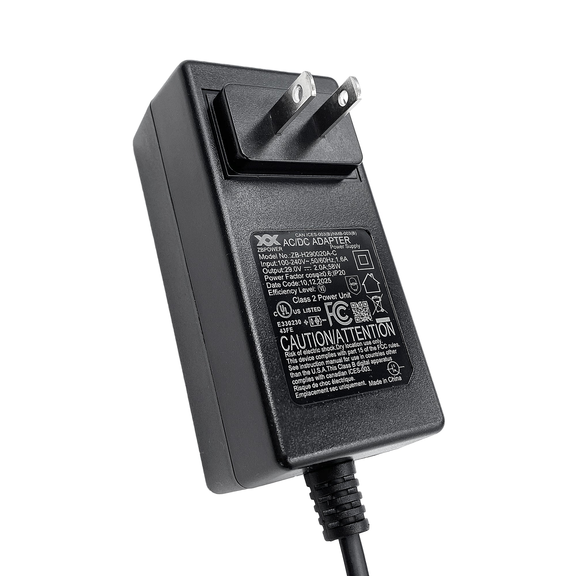 Fruhdi Power Recliner ZBPOWER Wall Power Supply Model ZB-H290020A-C 29V 2A Wall Switching Adapter for Electric Sofa Lift Chairs