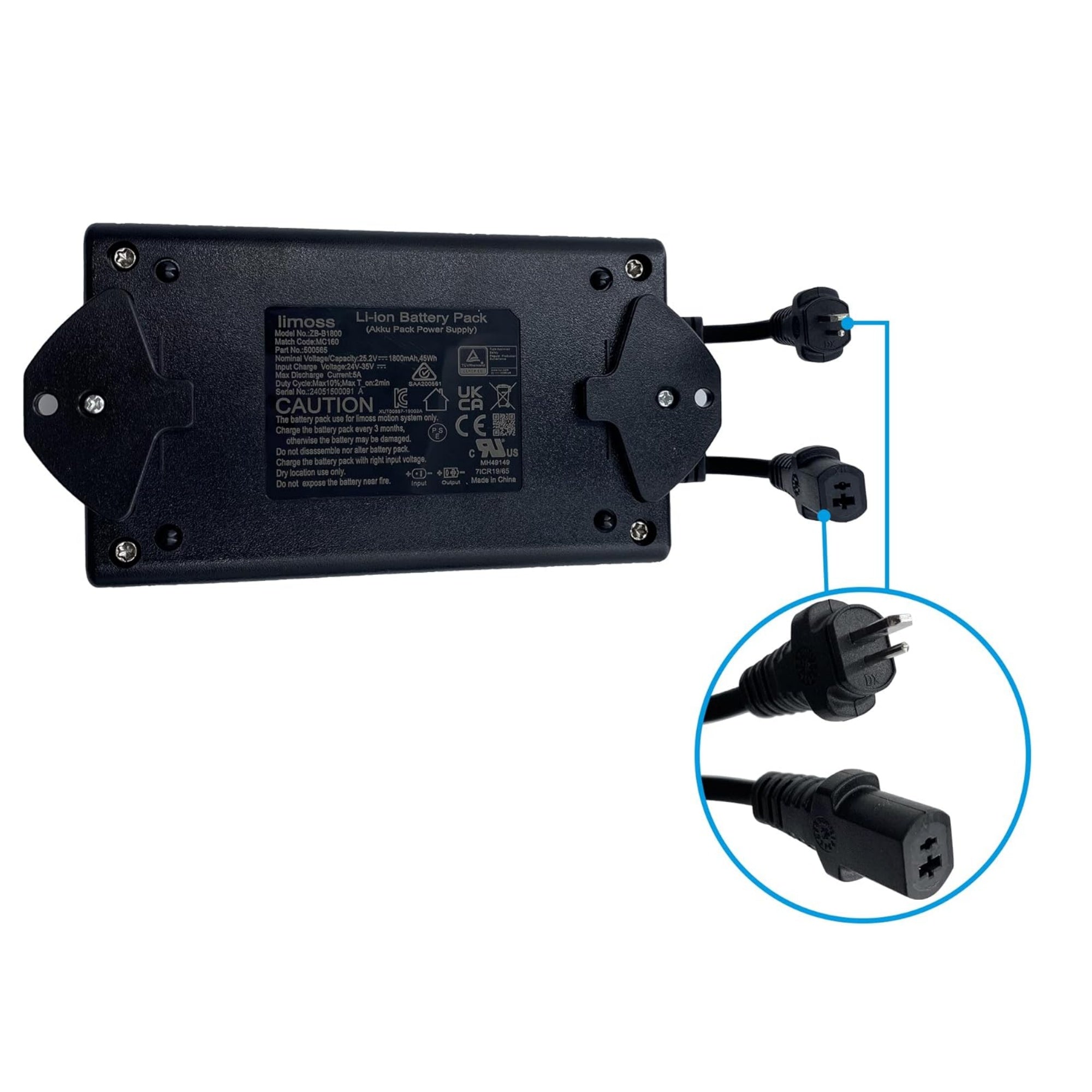 Fruhdi Wireless Rechargeable Limoss Akku Battery Pack Power Supply Model ZB-B1800 for Power Recliner Electric Sofa Sectional and Lift Chair