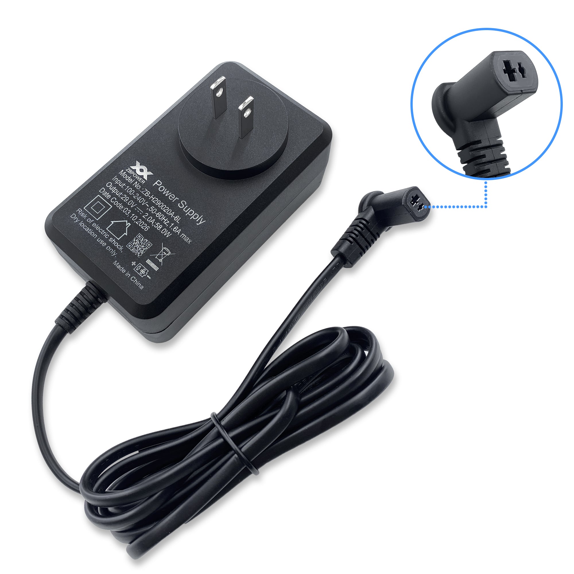 Fruhdi Power Recliner ZBPOWER Wall Power Supply Model ZB-H290020A-6L 29V 2A Wall Switching Adapter for Electric Sofa Lift Chairs
