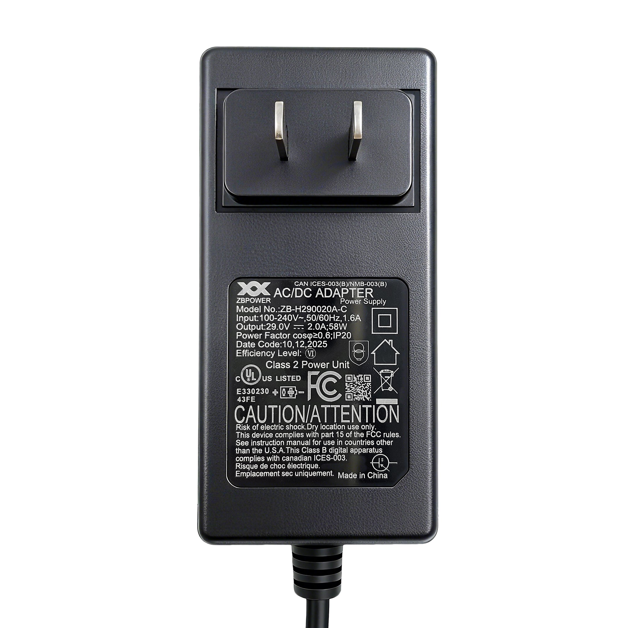 Fruhdi Power Recliner ZBPOWER Wall Power Supply Model ZB-H290020A-C 29V 2A Wall Switching Adapter for Electric Sofa Lift Chairs